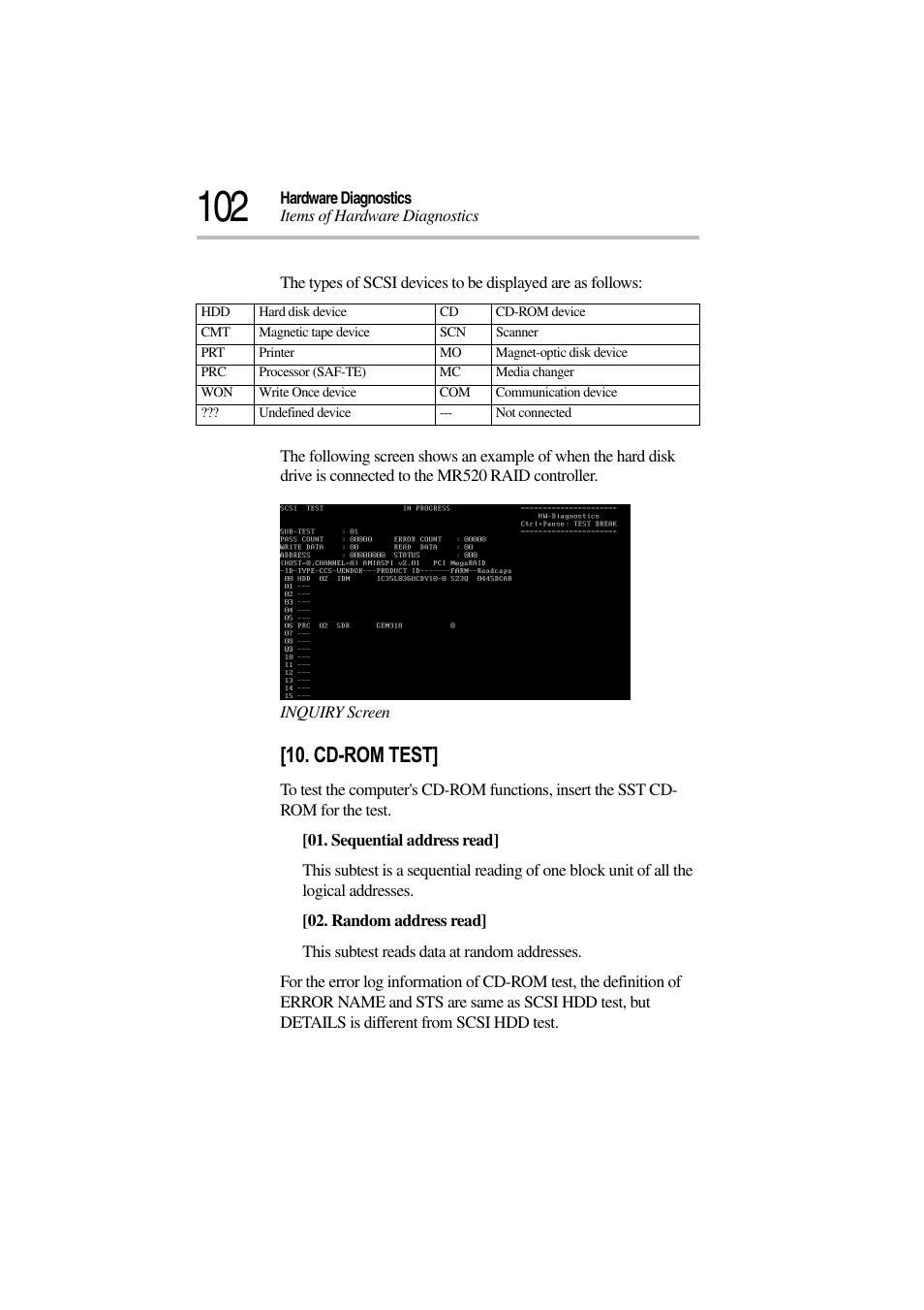 Cd-rom test | Toshiba Magnia 3310 User Manual | Page 106 / 132