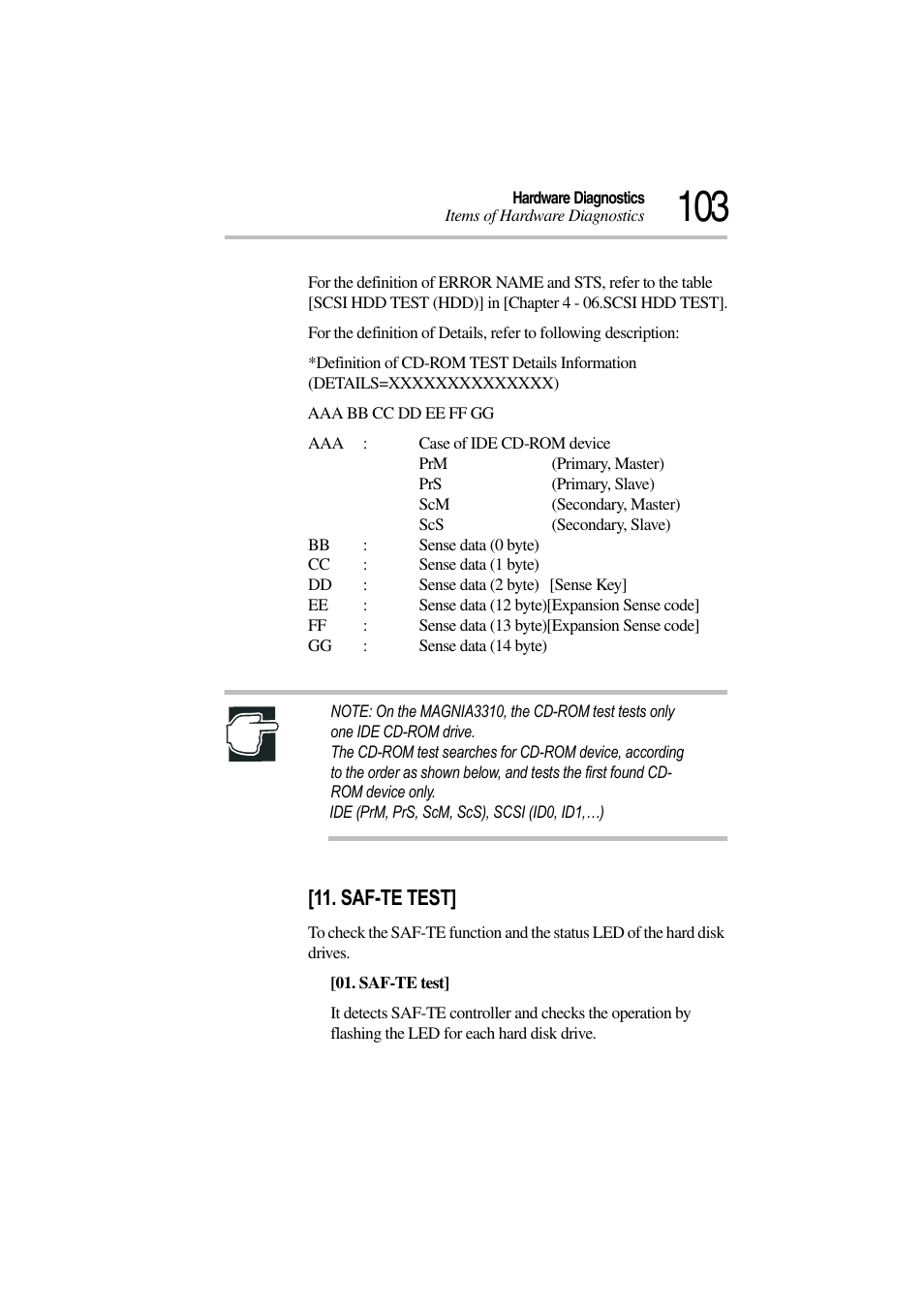 Saf-te test | Toshiba Magnia 3310 User Manual | Page 107 / 132