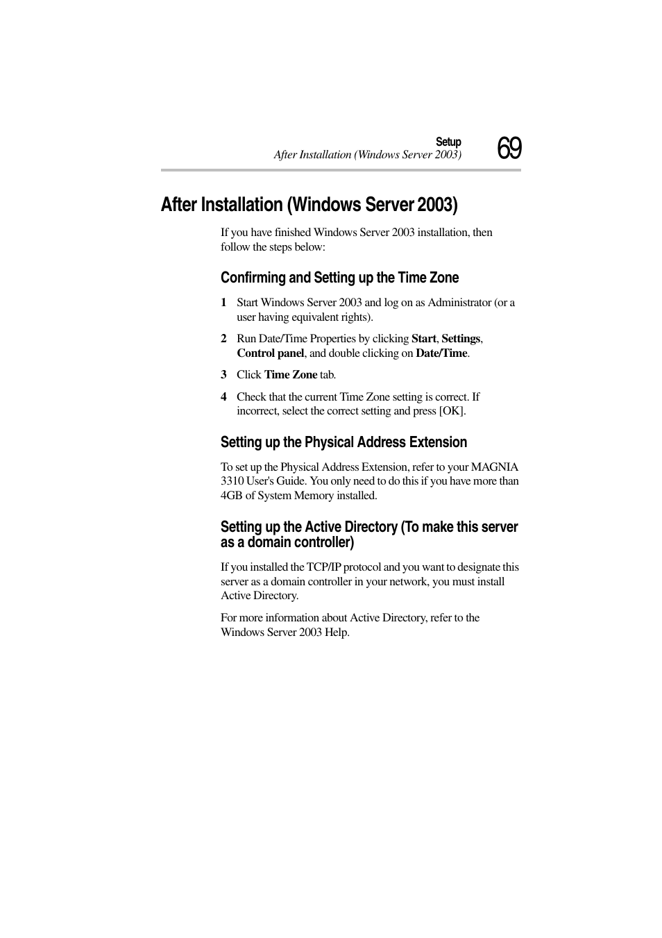 After installation (windows server 2003), After installation (windows server | Toshiba Magnia 3310 User Manual | Page 73 / 132