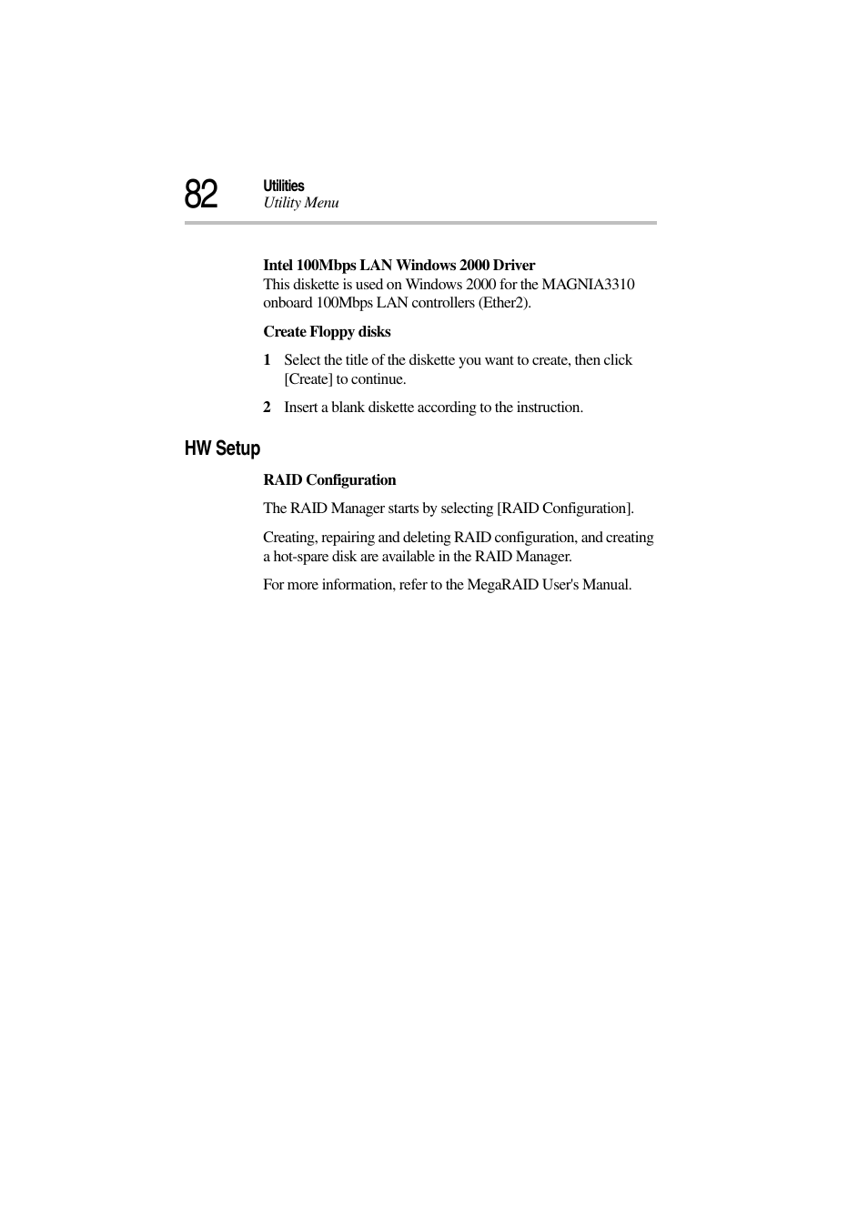 Hw setup | Toshiba Magnia 3310 User Manual | Page 86 / 132