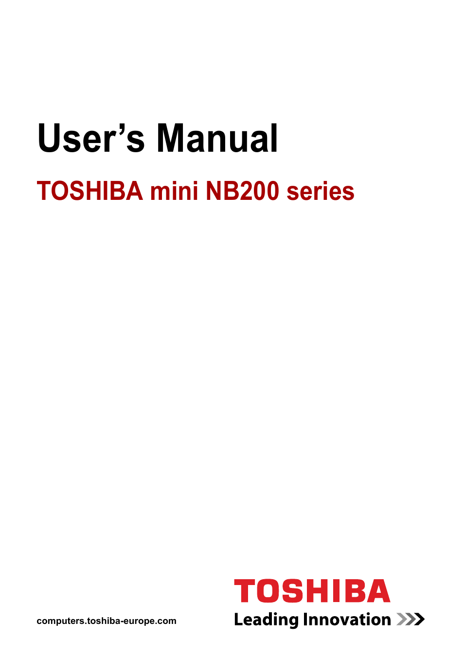Toshiba NB200 User Manual | 138 pages