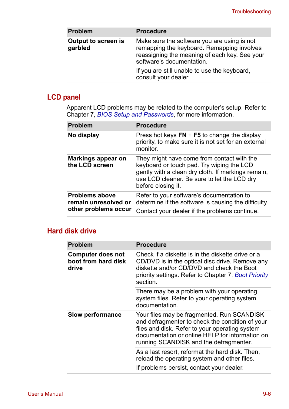 Lcd panel, Hard disk drive | Toshiba NB200 User Manual | Page 103 / 138