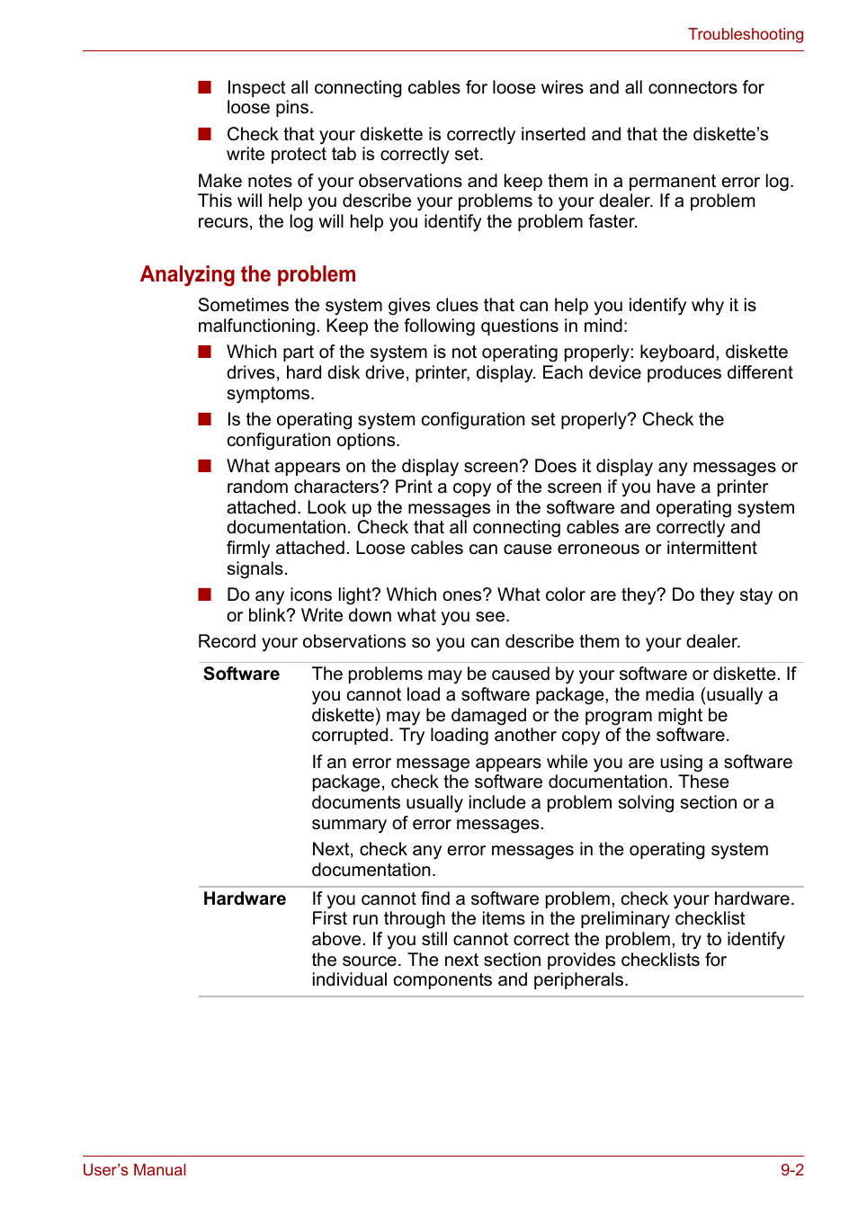 Analyzing the problem | Toshiba NB200 User Manual | Page 99 / 138