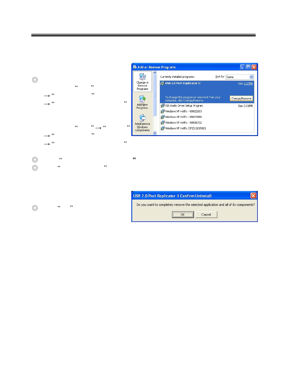 Removing drivers, Windows 2000/xp | Toshiba USB 2.0 Port Replicator II User Manual | Page 7 / 8