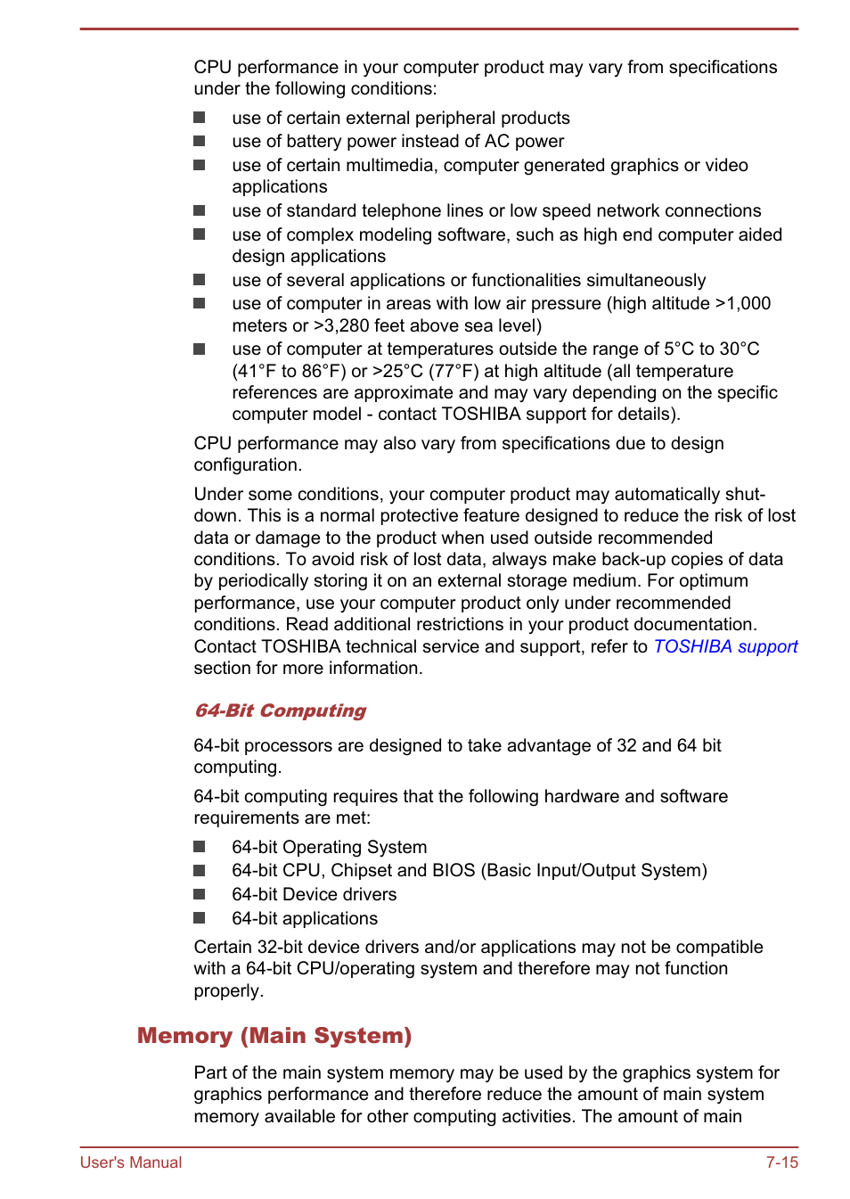 Memory (main system) | Toshiba Satellite Pro R50-B User Manual | Page 116 / 126