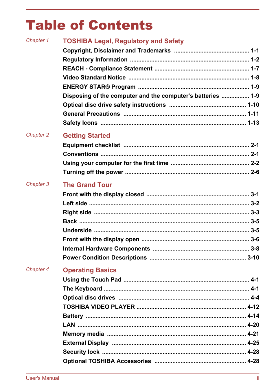 Toshiba Satellite Pro R50-B User Manual | Page 2 / 126