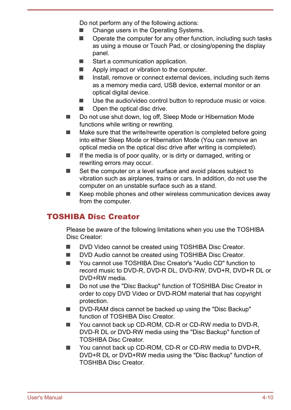 Toshiba disc creator | Toshiba Satellite Pro R50-B User Manual | Page 49 / 126