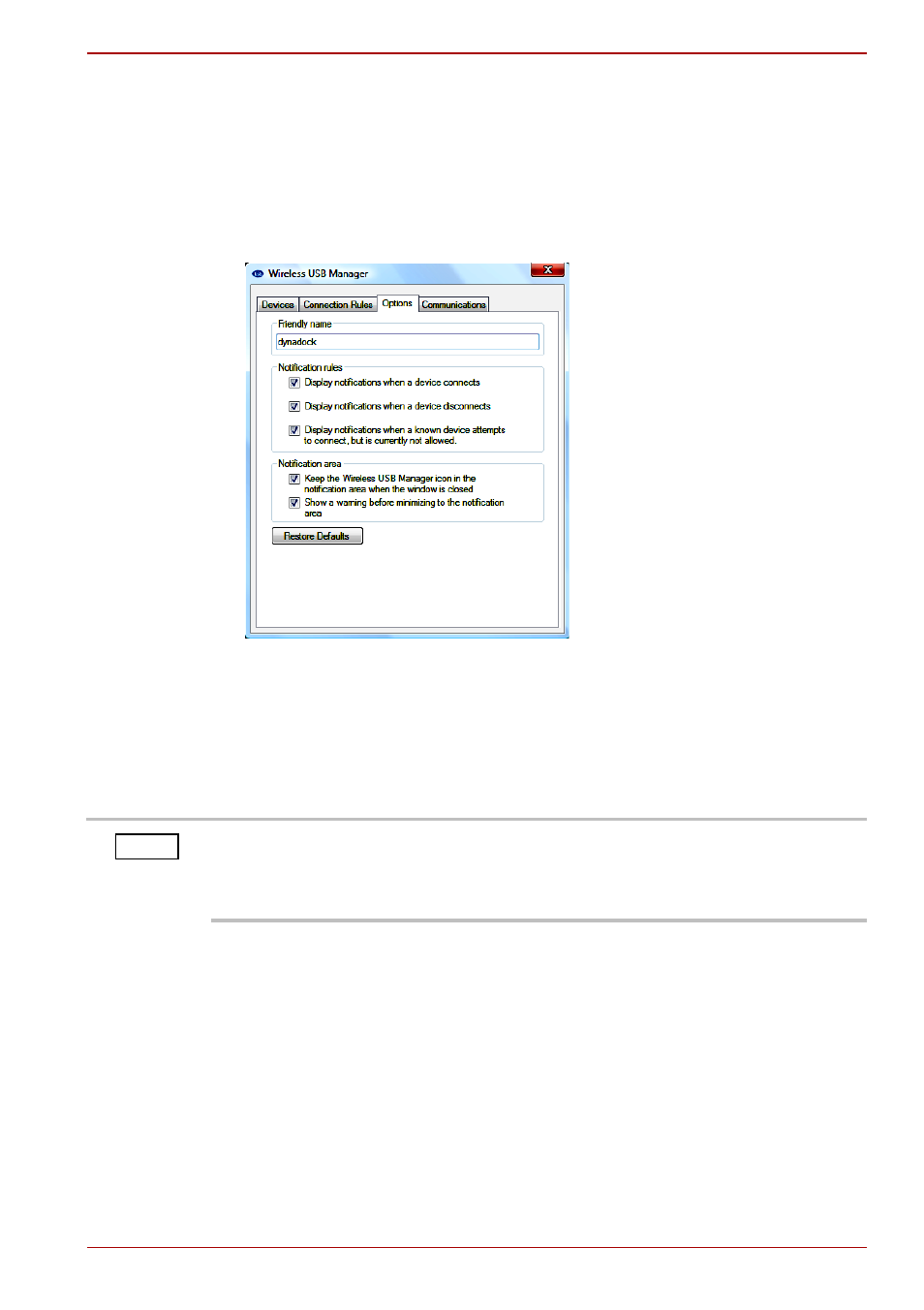 Disable/enable pop-up messages | Toshiba Dynadock W20 User Manual | Page 33 / 62
