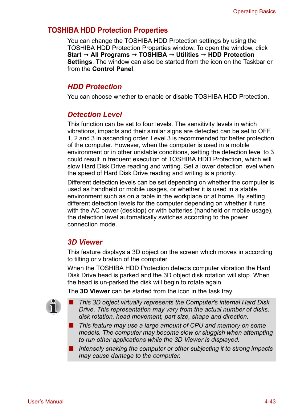 Toshiba hdd protection properties | Toshiba Tecra M11 User Manual | Page 127 / 207