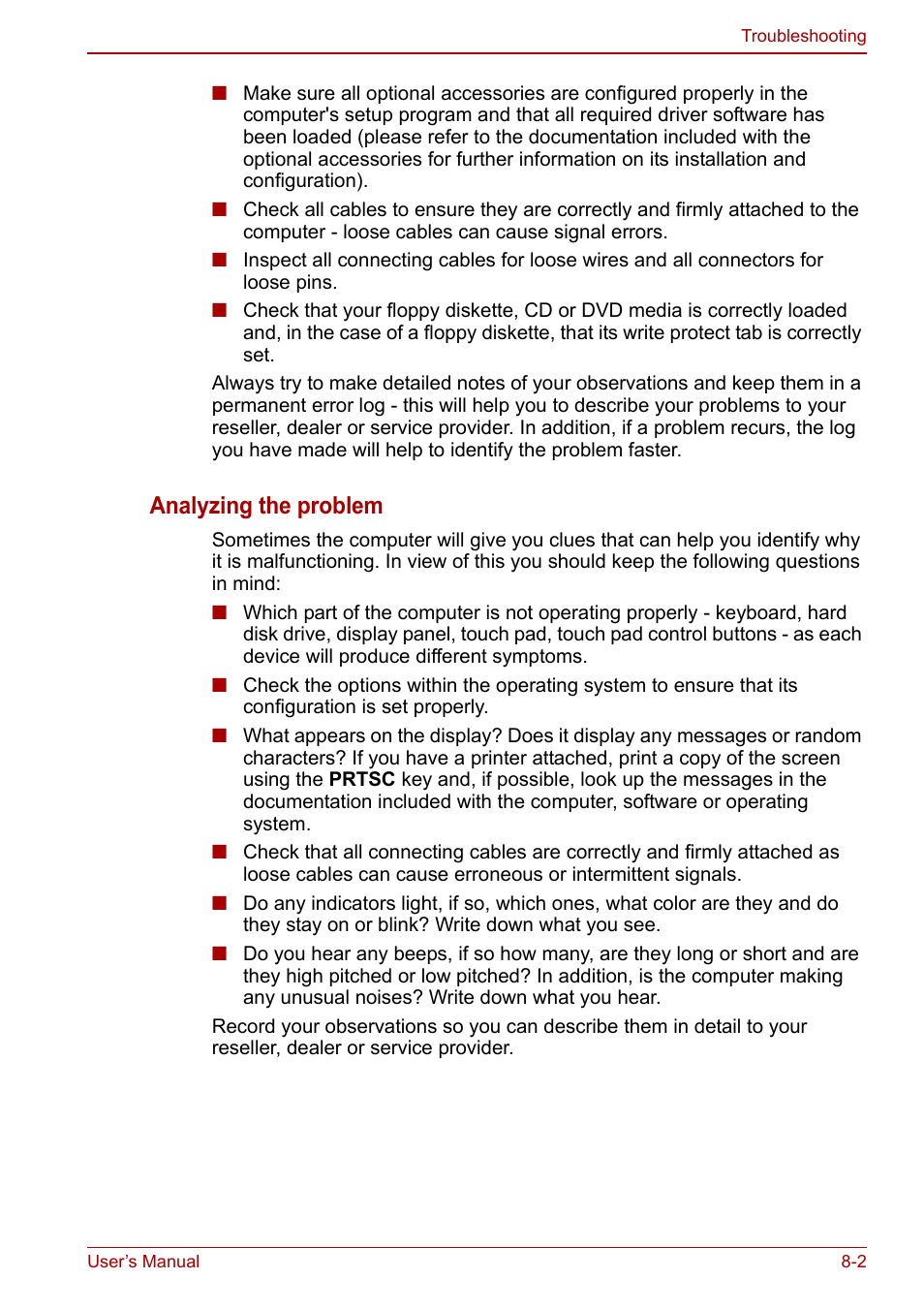 Analyzing the problem | Toshiba Tecra M11 User Manual | Page 157 / 207