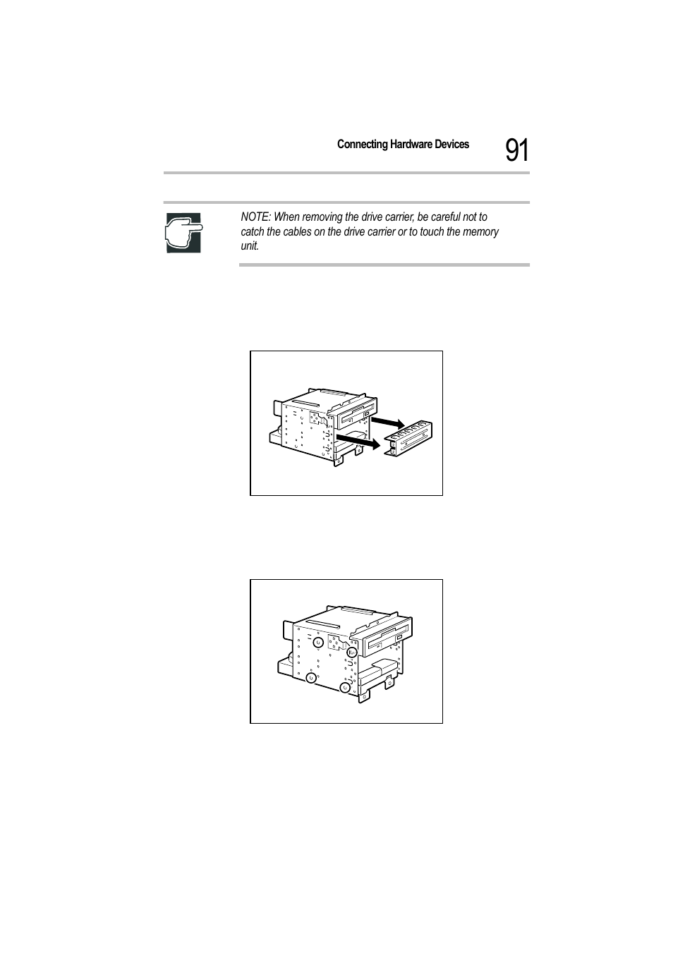 Removing the 3.5-inch shield cover, Loosening the screws | Toshiba Magnia 550d User Manual | Page 108 / 208