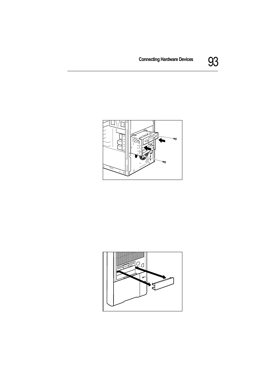 Installing the drive carrier, 12 firmly plug in the power cable and signal cable, Removing the spacer | Toshiba Magnia 550d User Manual | Page 110 / 208