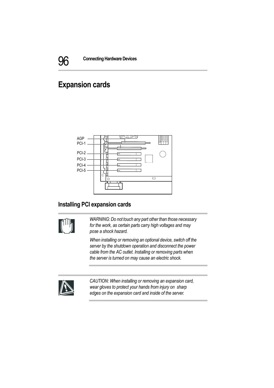 Expansion cards, Installing pci expansion cards | Toshiba Magnia 550d User Manual | Page 113 / 208