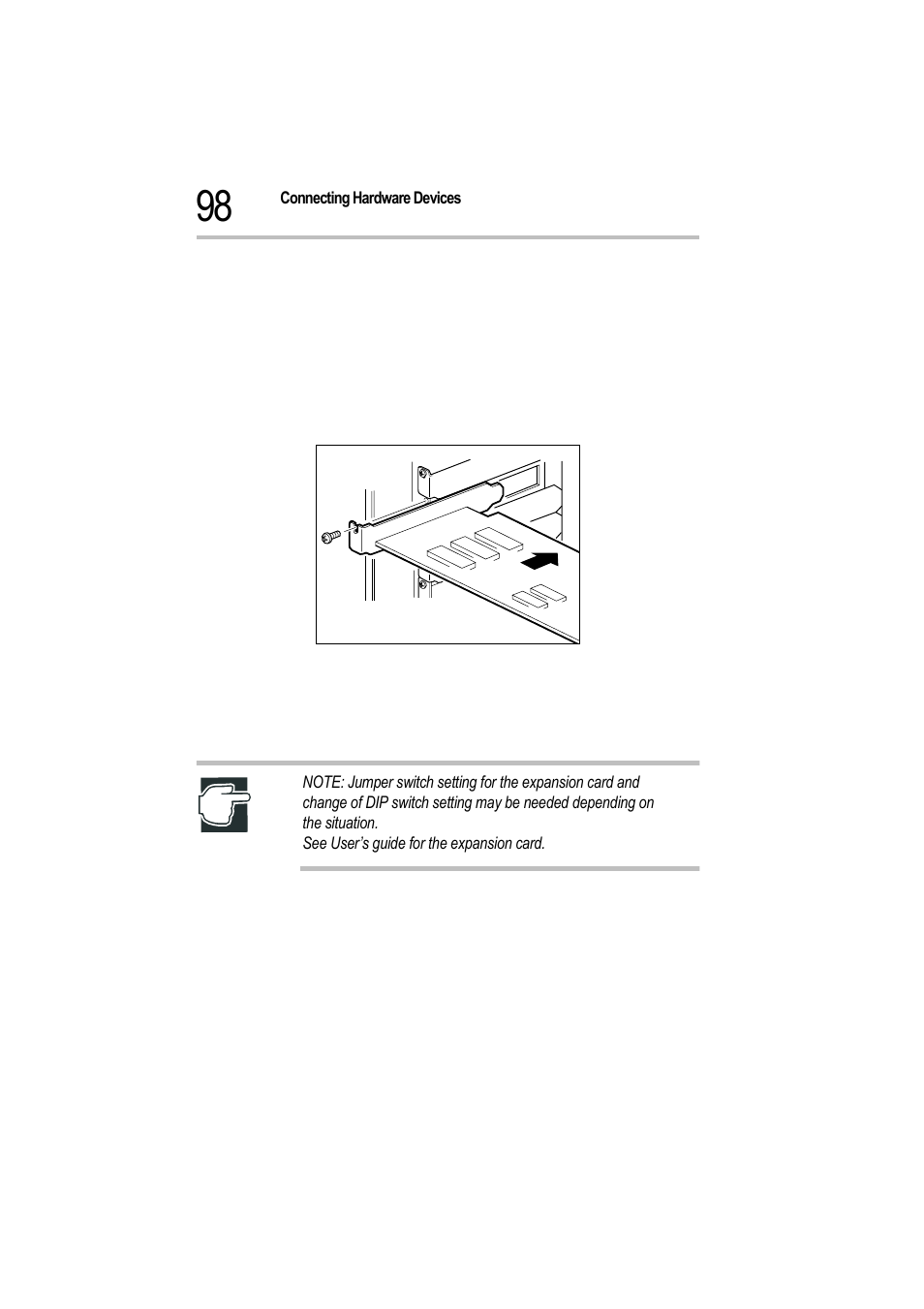 Installing an expansion card, 6 replace the side panel and front door panel, 7 plug in the power cable and switch on the server | Toshiba Magnia 550d User Manual | Page 115 / 208