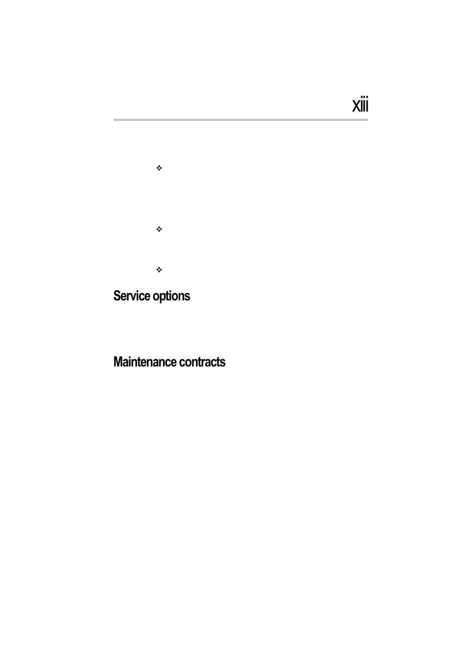 Service options, Maintenance contracts, Xiii | Toshiba Magnia 550d User Manual | Page 12 / 208