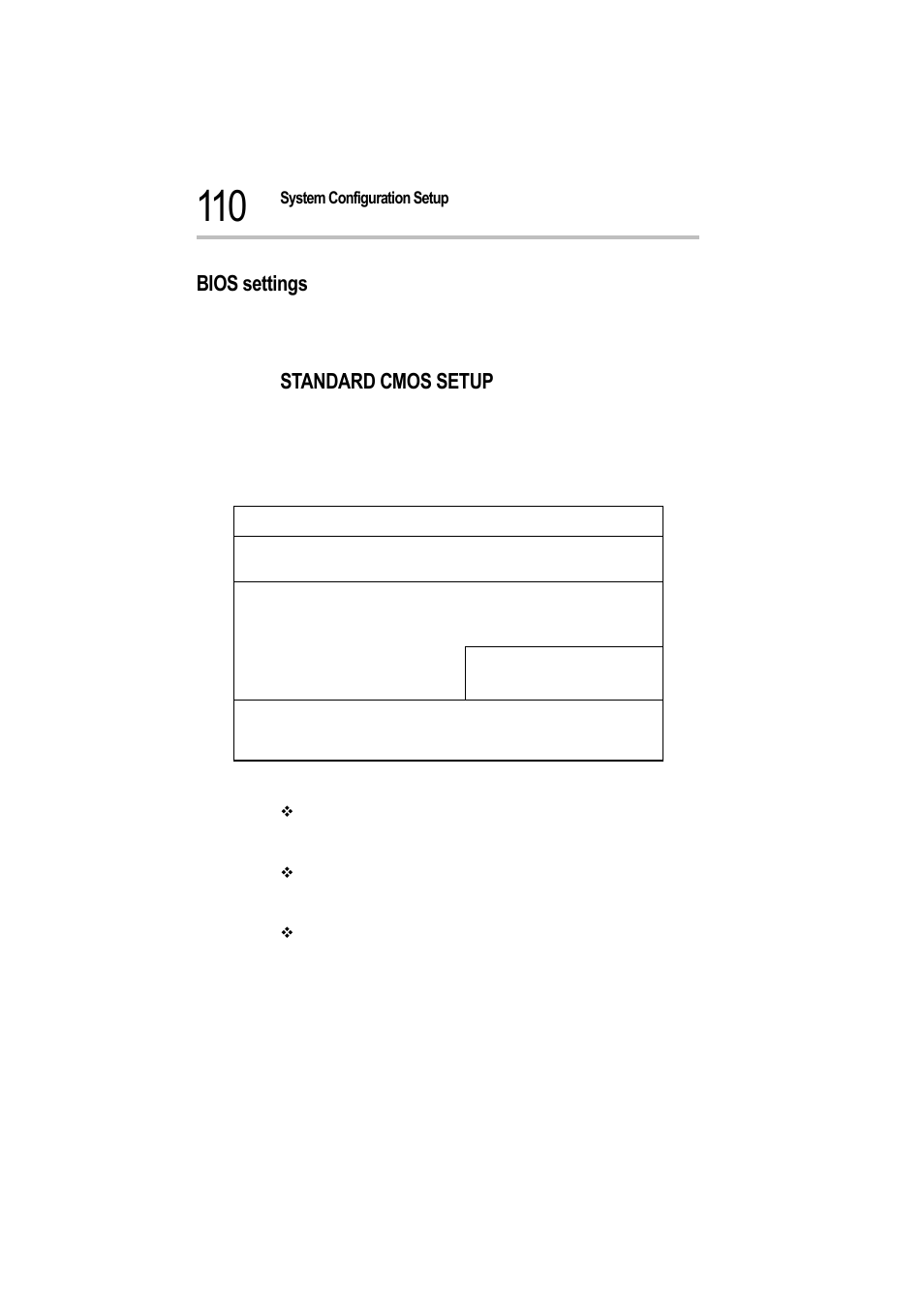 Bios settings, Standard cmos setup | Toshiba Magnia 550d User Manual | Page 126 / 208