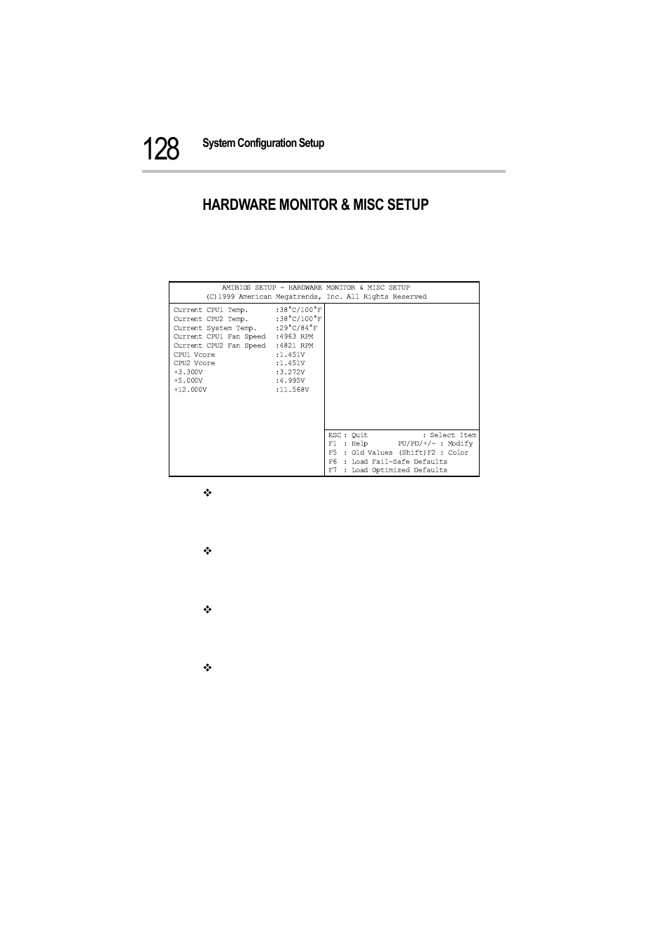 Hardware monitor & misc setup, System configuration setup bios setup utility | Toshiba Magnia 550d User Manual | Page 144 / 208