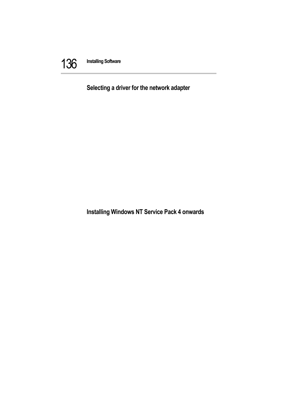 Selecting a driver for the network adapter, Installing windows nt service pack 4 onwards, 2 open "my computer | Toshiba Magnia 550d User Manual | Page 152 / 208