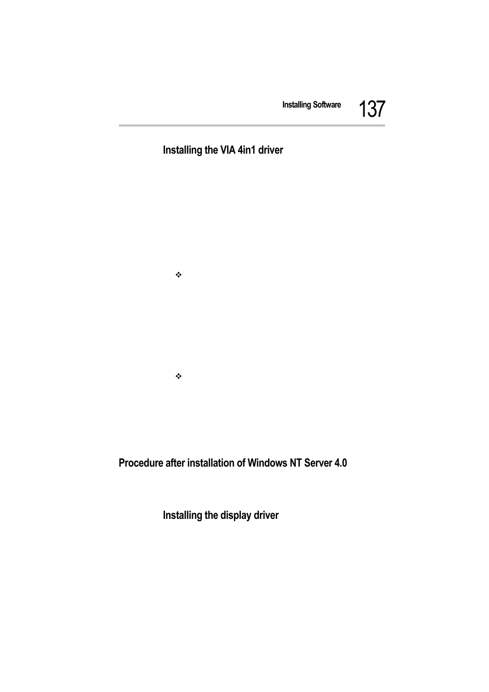 Installing the via 4in1 driver, Installing the display driver | Toshiba Magnia 550d User Manual | Page 153 / 208