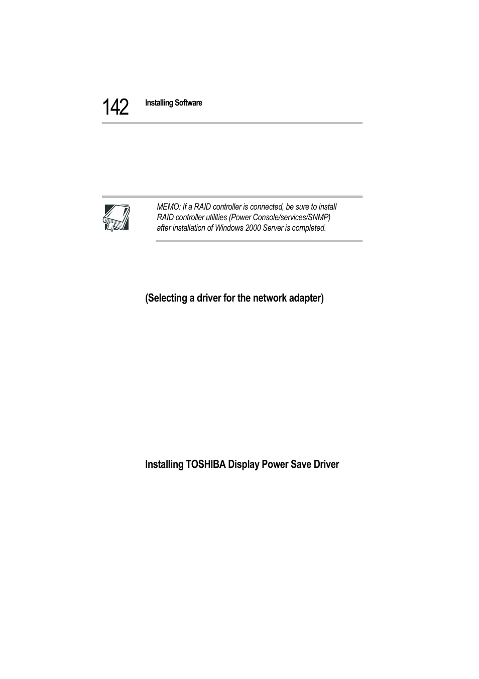 Selecting a driver for the network adapter), Installing toshiba display power save driver | Toshiba Magnia 550d User Manual | Page 158 / 208