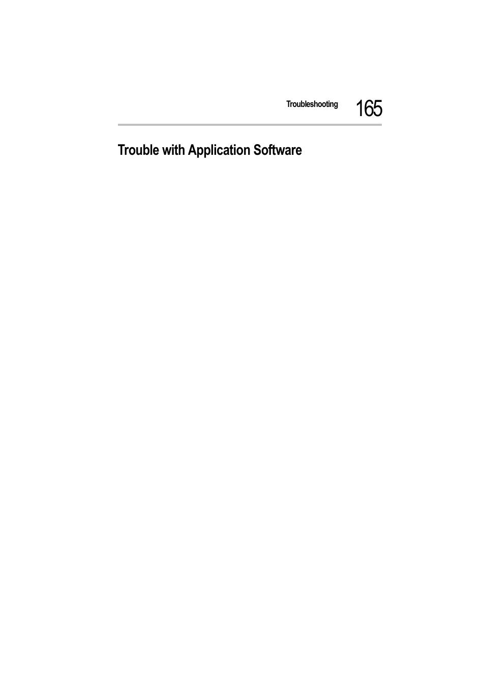 Trouble with application software, 2 is the software a certified copy or the master, 5 is the correct device driver installed | 6 is the software set up properly, 7 is the software used correctly | Toshiba Magnia 550d User Manual | Page 181 / 208