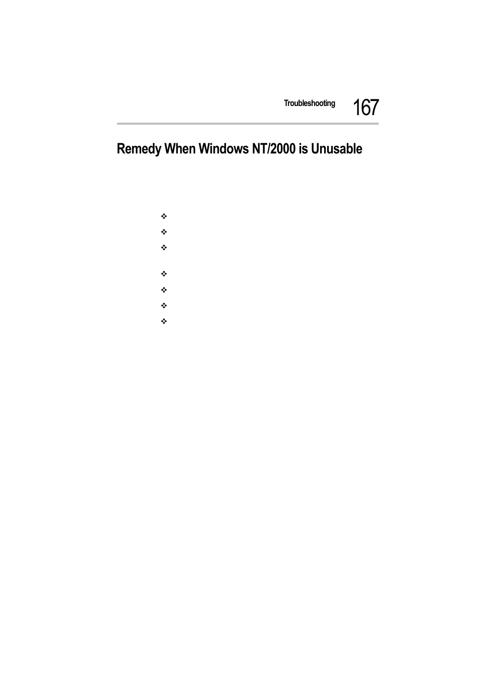 Remedy when windows nt/2000 is unusable | Toshiba Magnia 550d User Manual | Page 183 / 208