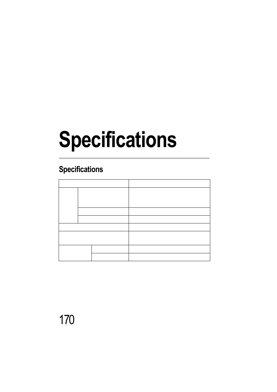 Specifications, Appendix a: specifications | Toshiba Magnia 550d User Manual | Page 185 / 208