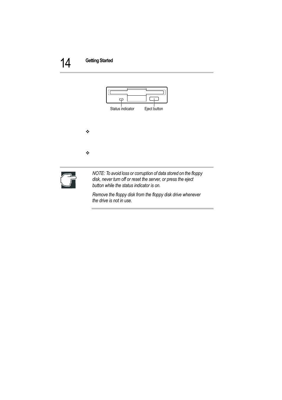 Front view of the floppy disk drive | Toshiba Magnia 550d User Manual | Page 31 / 208