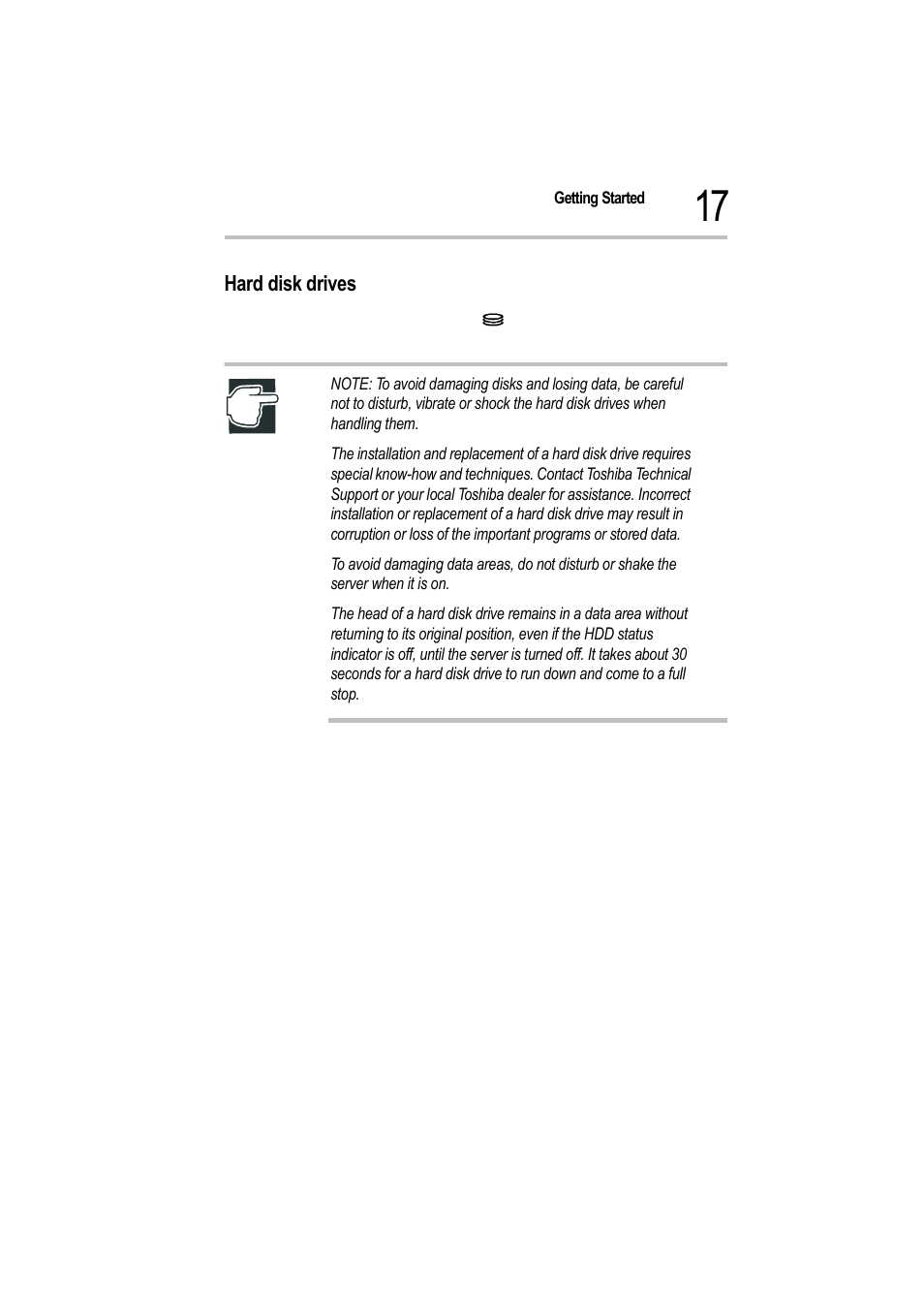 Hard disk drives | Toshiba Magnia 550d User Manual | Page 34 / 208