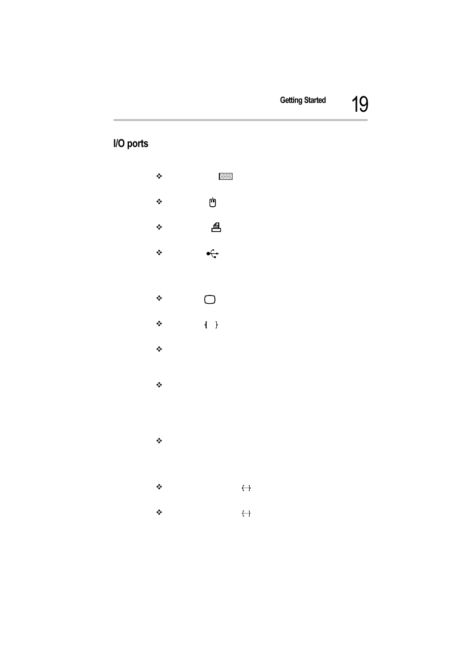 I/o ports | Toshiba Magnia 550d User Manual | Page 36 / 208