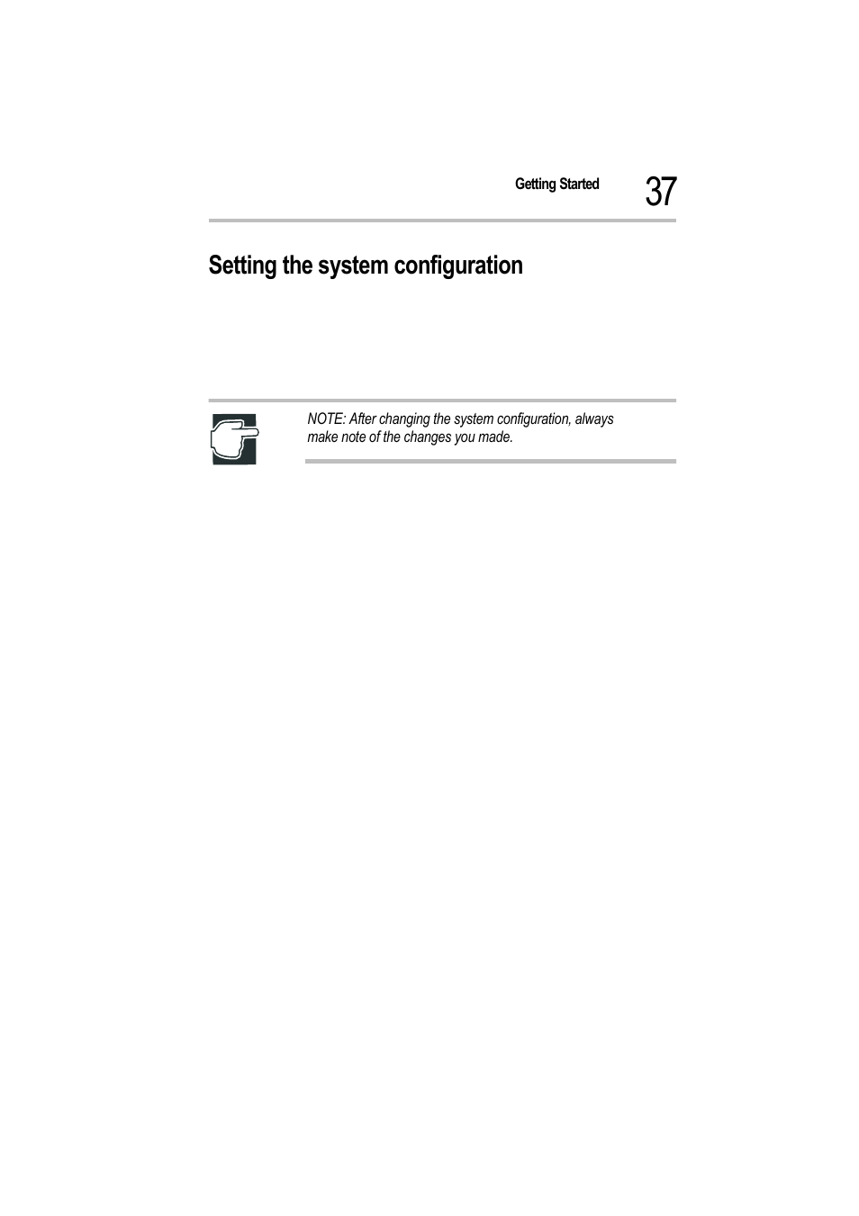 Setting the system configuration | Toshiba Magnia 550d User Manual | Page 54 / 208