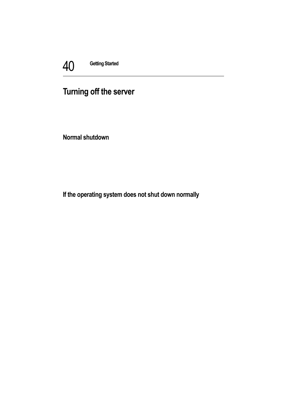 Turning off the server, Normal shutdown | Toshiba Magnia 550d User Manual | Page 57 / 208