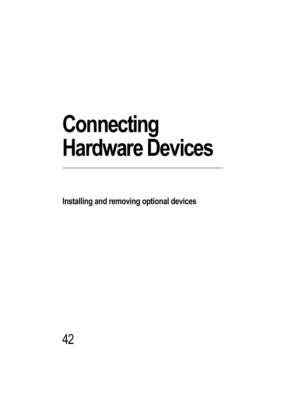 Connecting hardware devices, Installing and removing optional devices, Chapter 2: connecting hardware devices | Toshiba Magnia 550d User Manual | Page 59 / 208