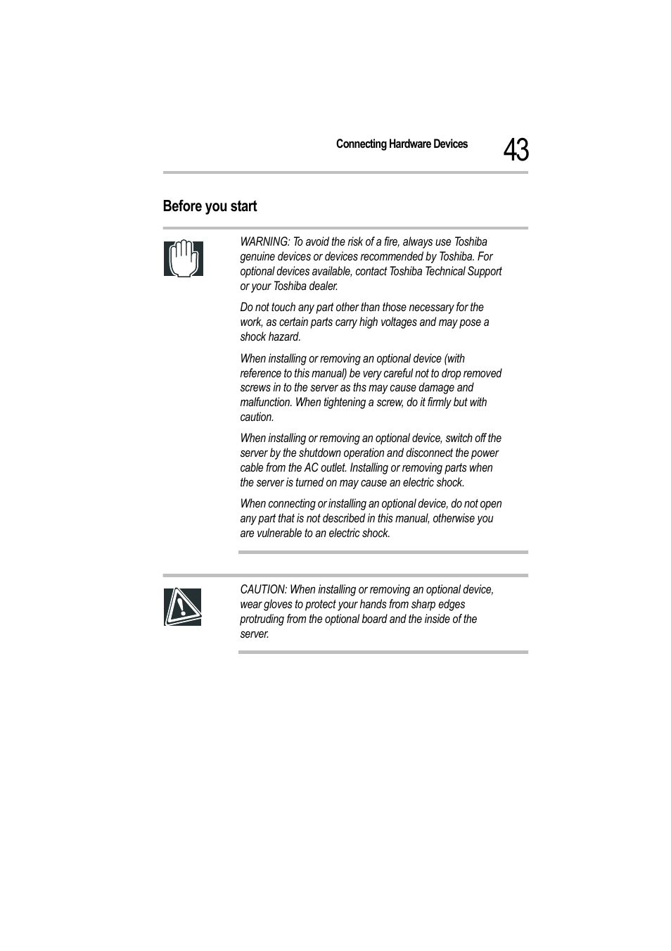 Before you start | Toshiba Magnia 550d User Manual | Page 60 / 208