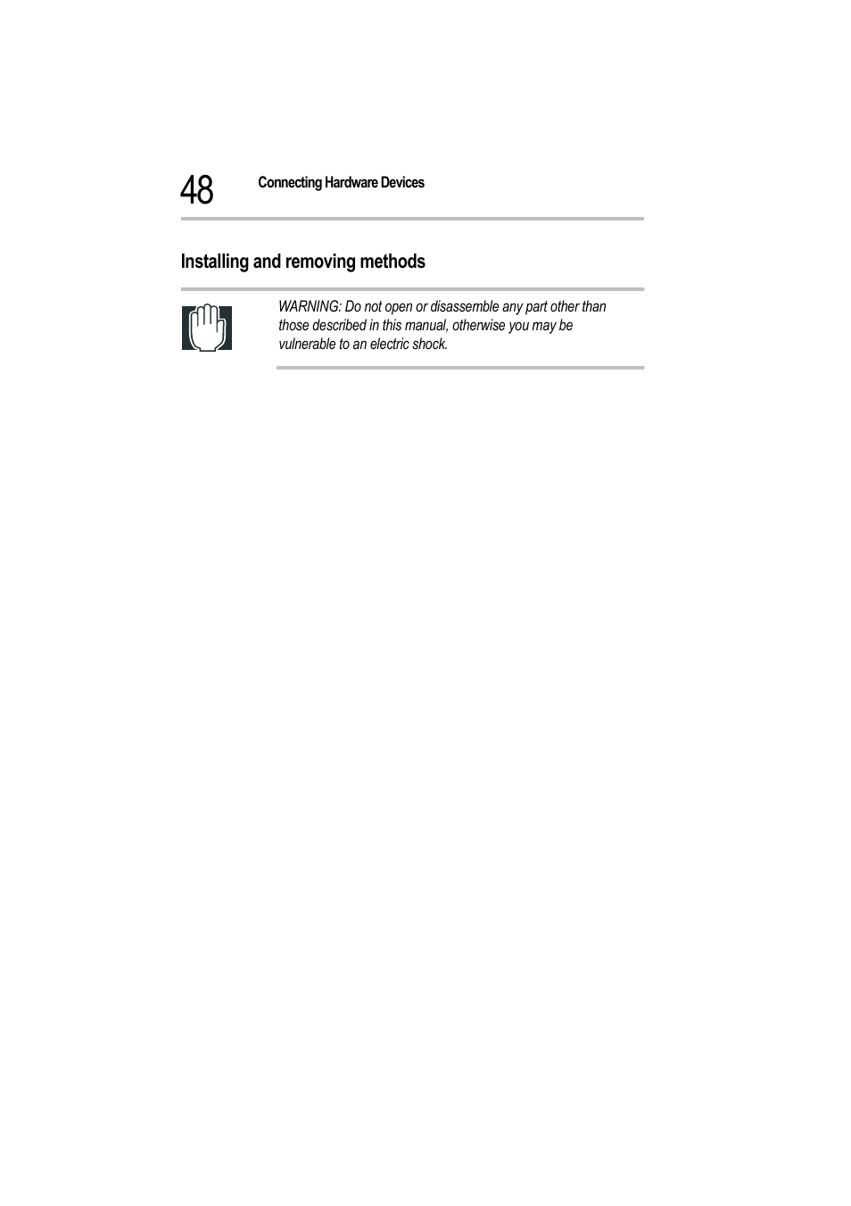 Installing and removing methods, 5 remove the server panels, 6 install or remove an optional device | 8 replace the server panels | Toshiba Magnia 550d User Manual | Page 65 / 208