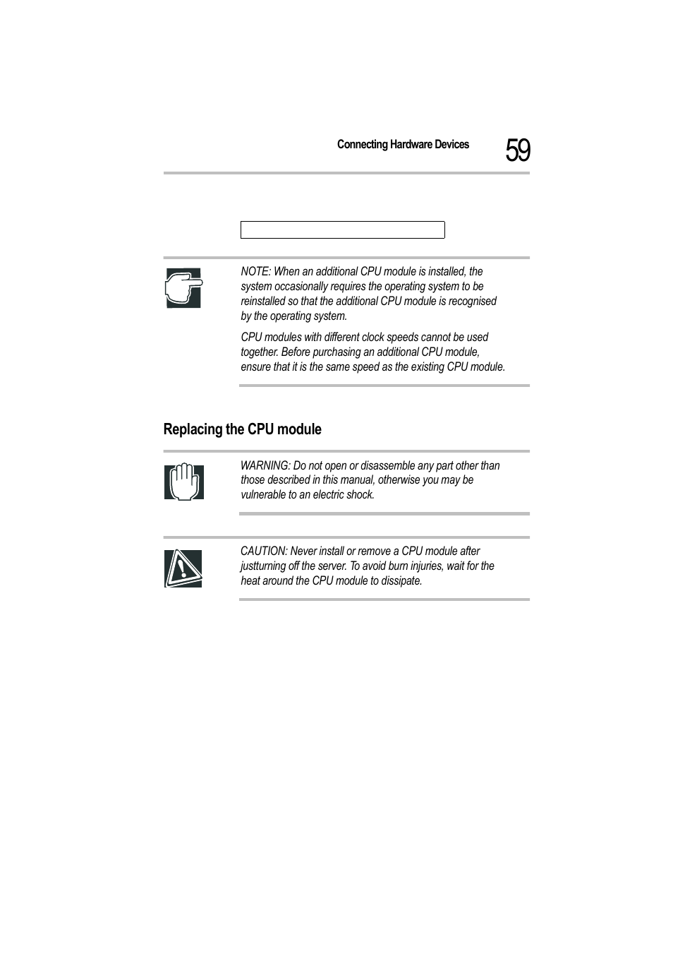 Replacing the cpu module | Toshiba Magnia 550d User Manual | Page 76 / 208