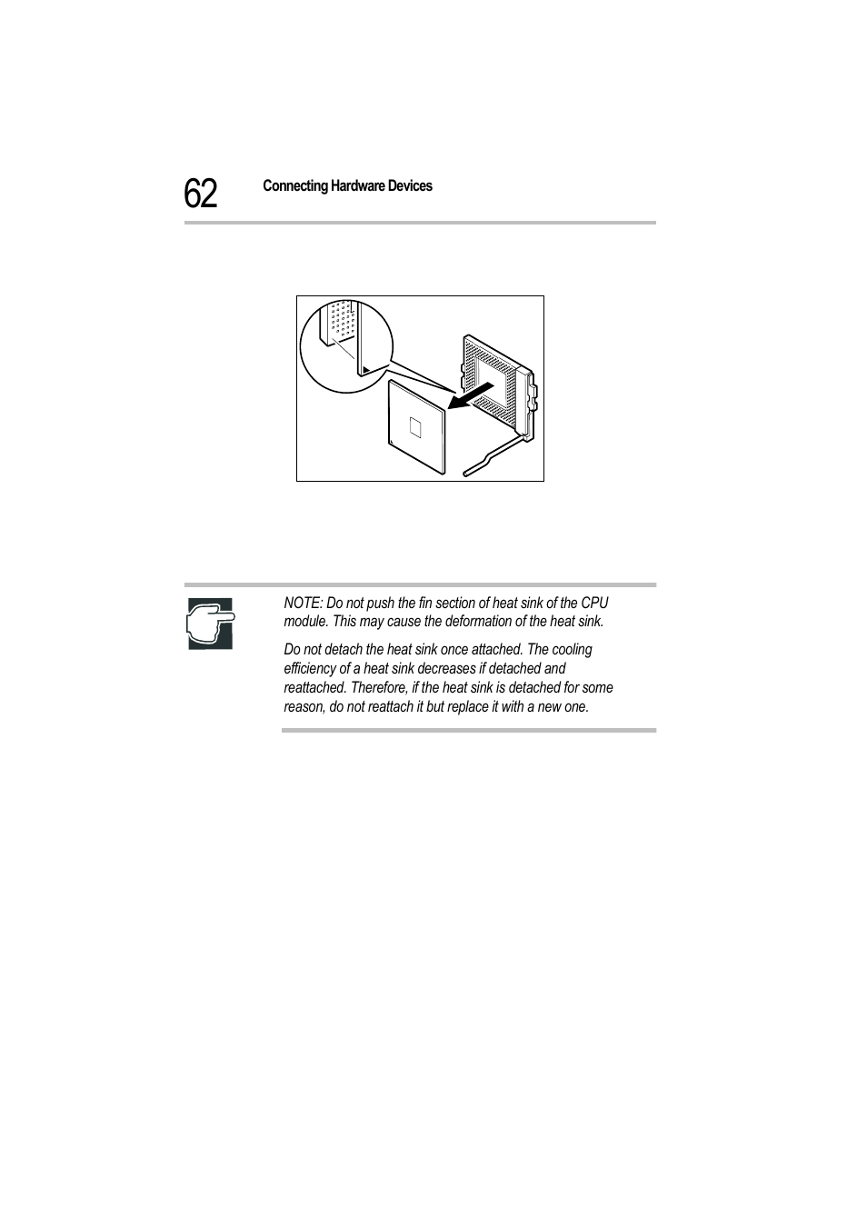 6 remove the cpu module, Removing a cpu module | Toshiba Magnia 550d User Manual | Page 79 / 208