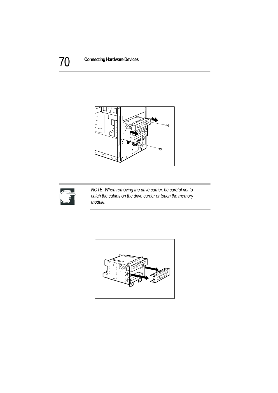 Removing the drive carrier, Removing the 3.5-inch shield cover | Toshiba Magnia 550d User Manual | Page 87 / 208