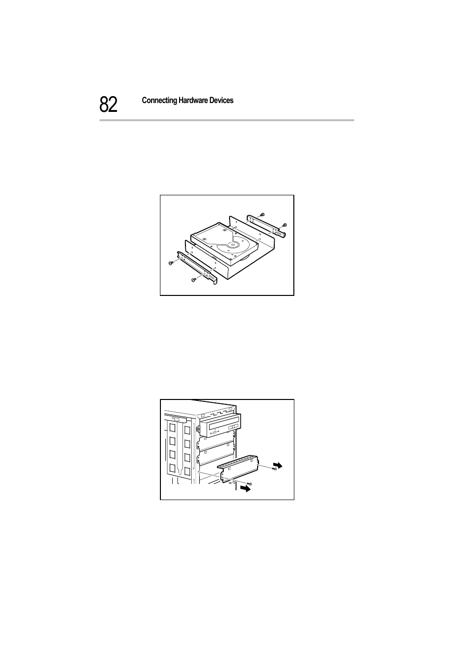 Attaching the rails, Removing the 5.25-inch shield cover | Toshiba Magnia 550d User Manual | Page 99 / 208