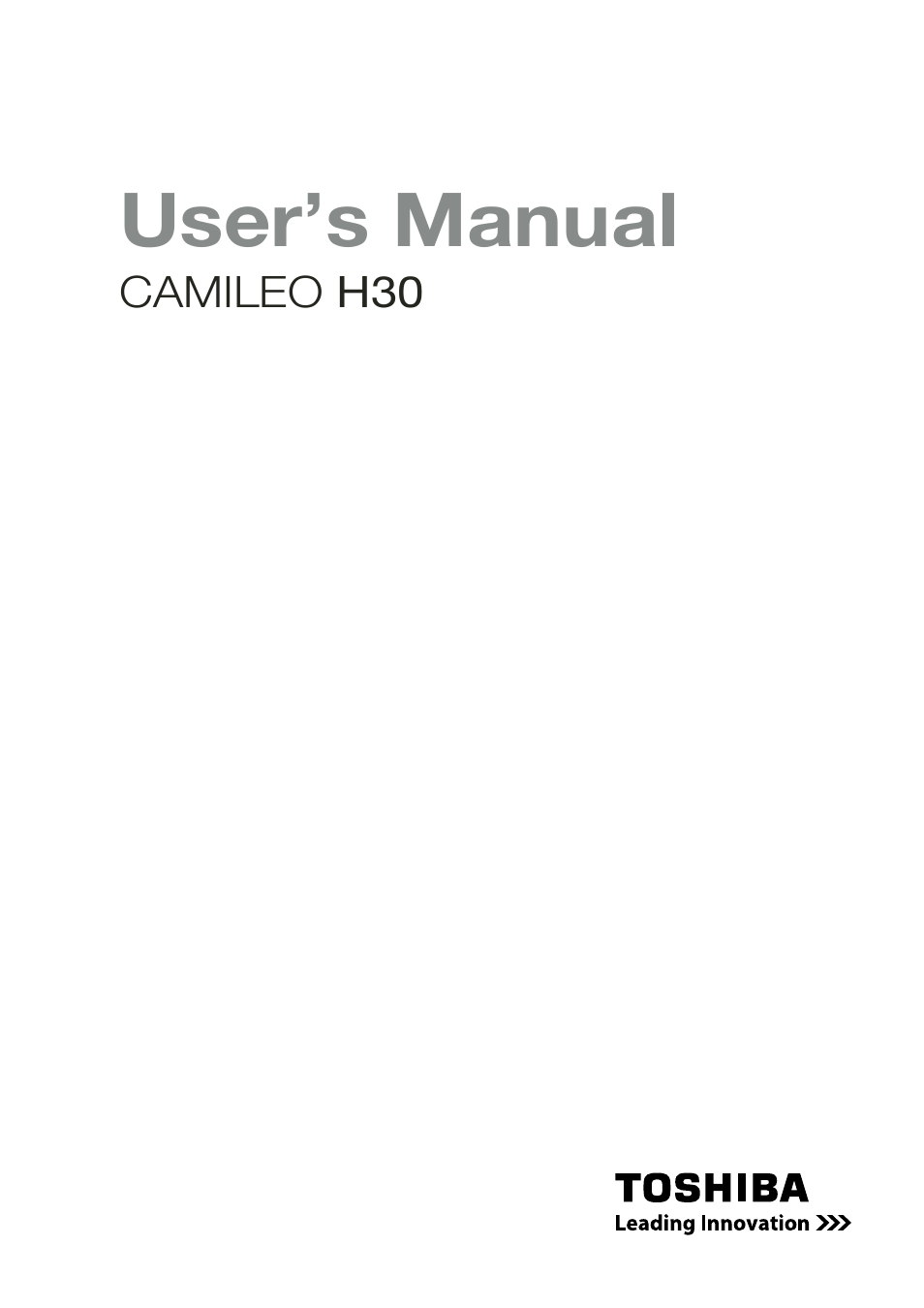Toshiba Camileo H30 User Manual | 52 pages