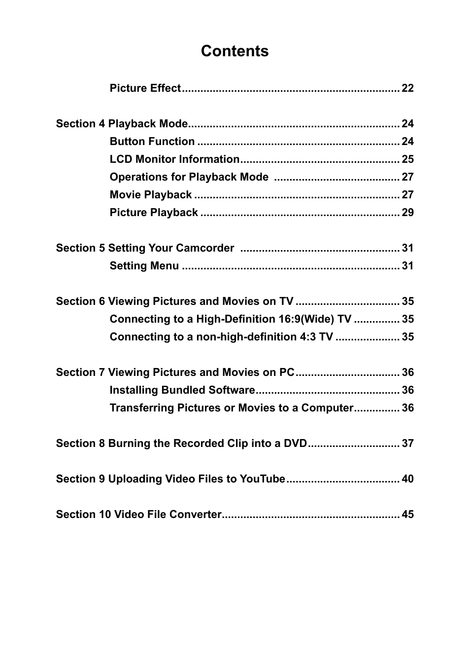 Toshiba Camileo H30 User Manual | Page 4 / 52