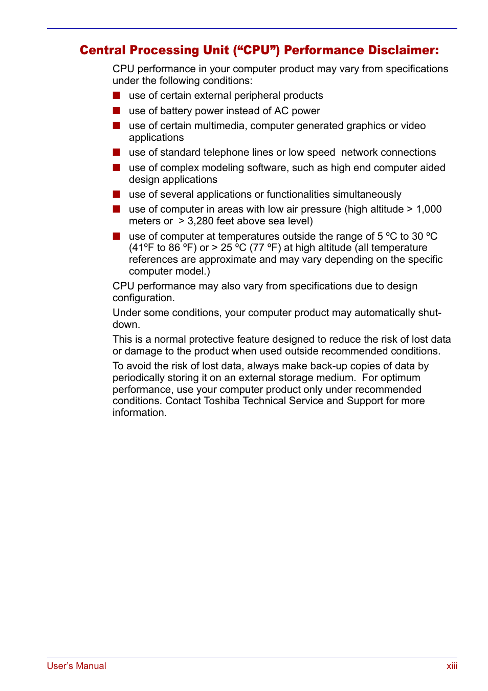 Toshiba SATELLITE M30X User Manual | Page 13 / 155