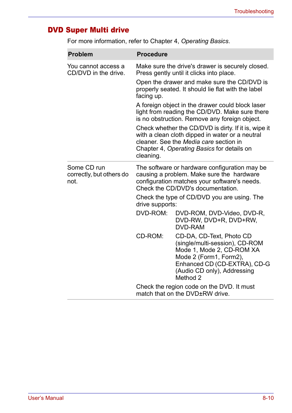 Dvd super multi drive, Dvd super multi drive -10 | Toshiba SATELLITE M30X User Manual | Page 131 / 155