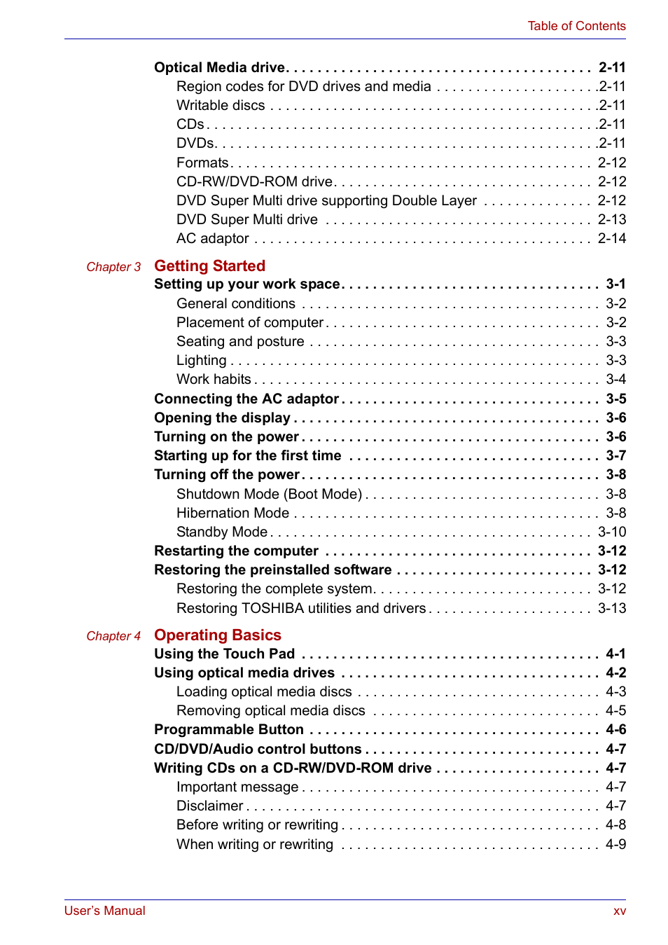 Toshiba SATELLITE M30X User Manual | Page 15 / 155