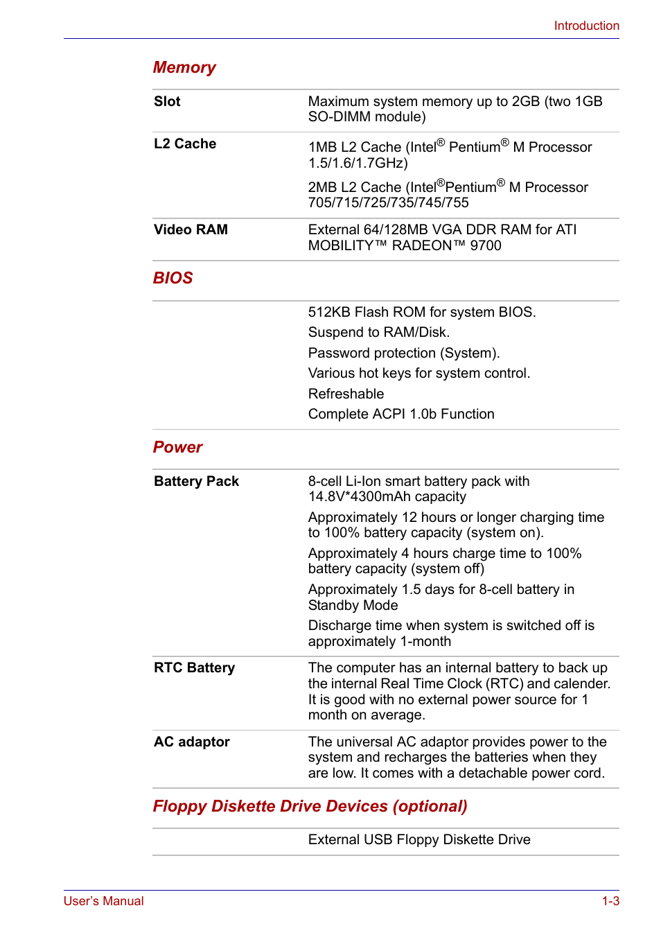 Toshiba SATELLITE M30X User Manual | Page 25 / 155