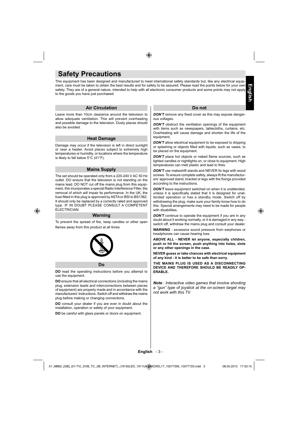 Safety precautions, English | Toshiba DL934 User Manual | Page 4 / 54