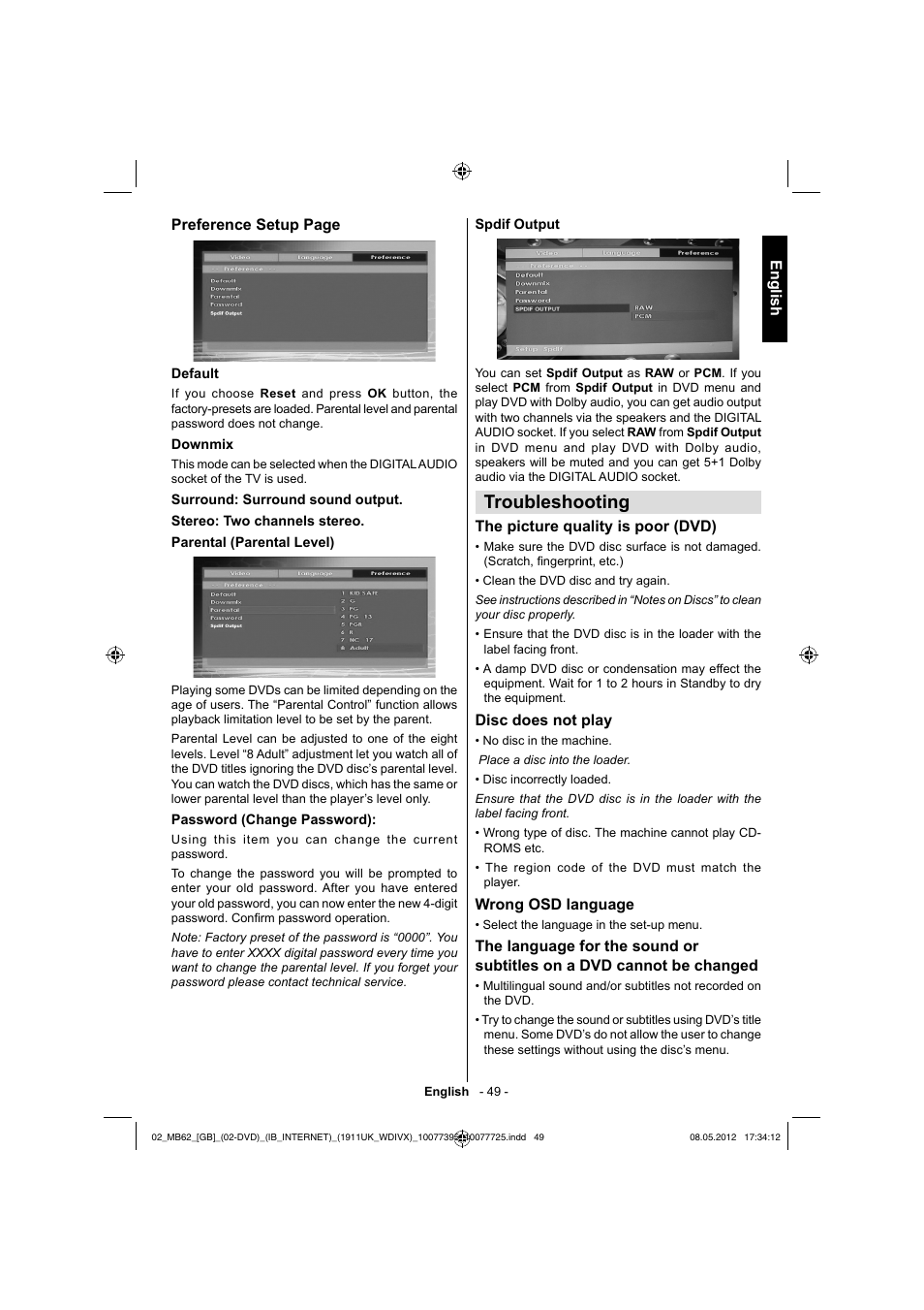 Troubleshooting | Toshiba DL934 User Manual | Page 50 / 54