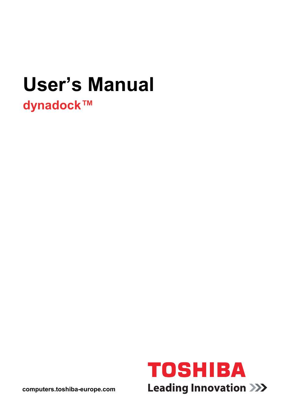 Toshiba Dynadock U10 User Manual | 44 pages