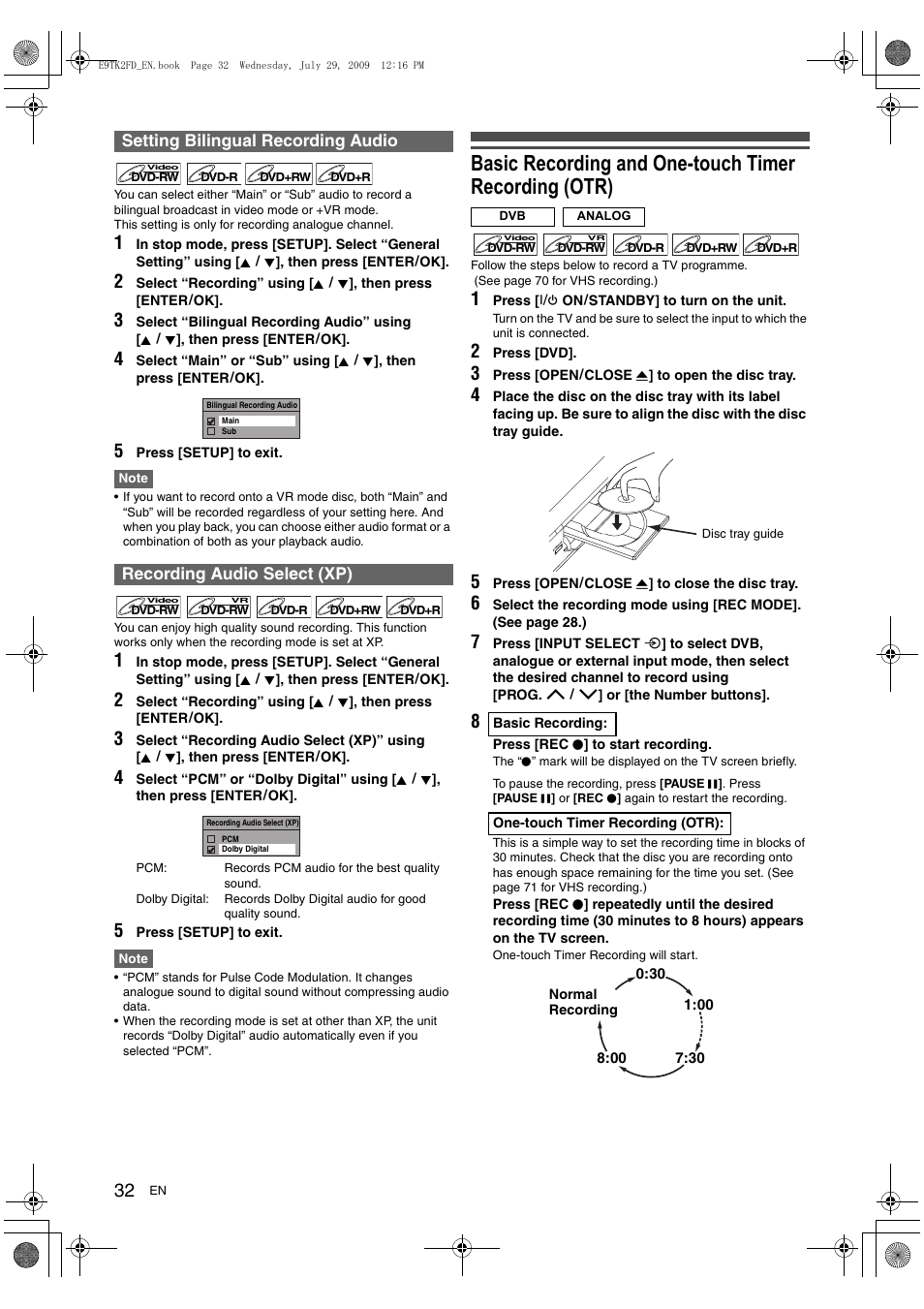 Toshiba DVR70 User Manual | Page 32 / 80