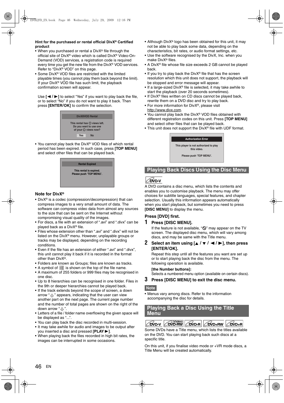 Toshiba DVR70 User Manual | Page 46 / 80